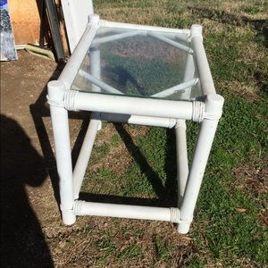 White glass indoor/ outdoor table